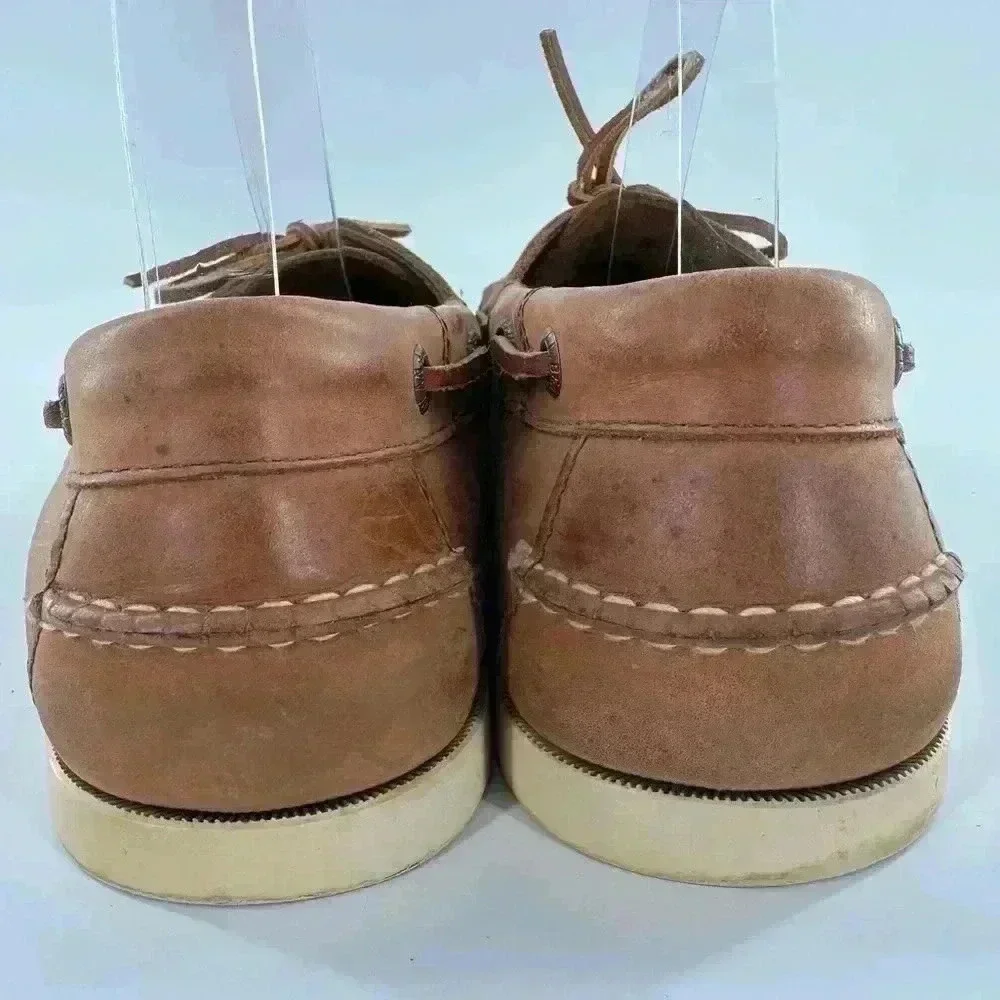 LL Bean mens size 11 Napa leather boat shoes coastal